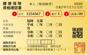 協会けんぽ保険証見本
